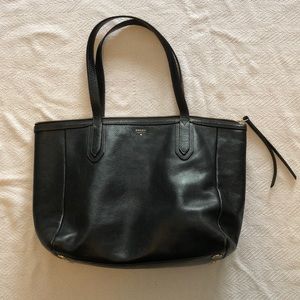 Black Fossil leather tote